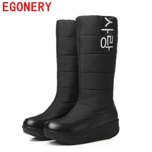 EGONERY chaussures 2017 hiver nouveau venu dame neige bottes femmes hiver mode chaud chaussures femme genou haute bottes de fourrure plus la taille 44 CN