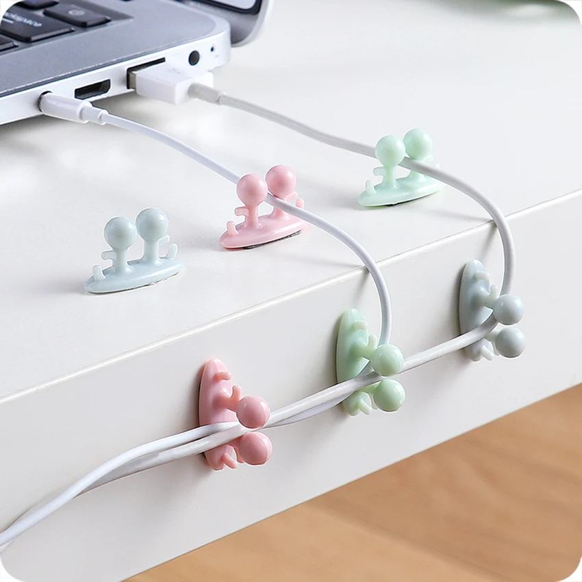 

8pcs/lot Self-adhesive Cable Managing Clips Table Core Fixing Buckle Clamp USB Wire Data Line Organizer Fixer Wiring Placement