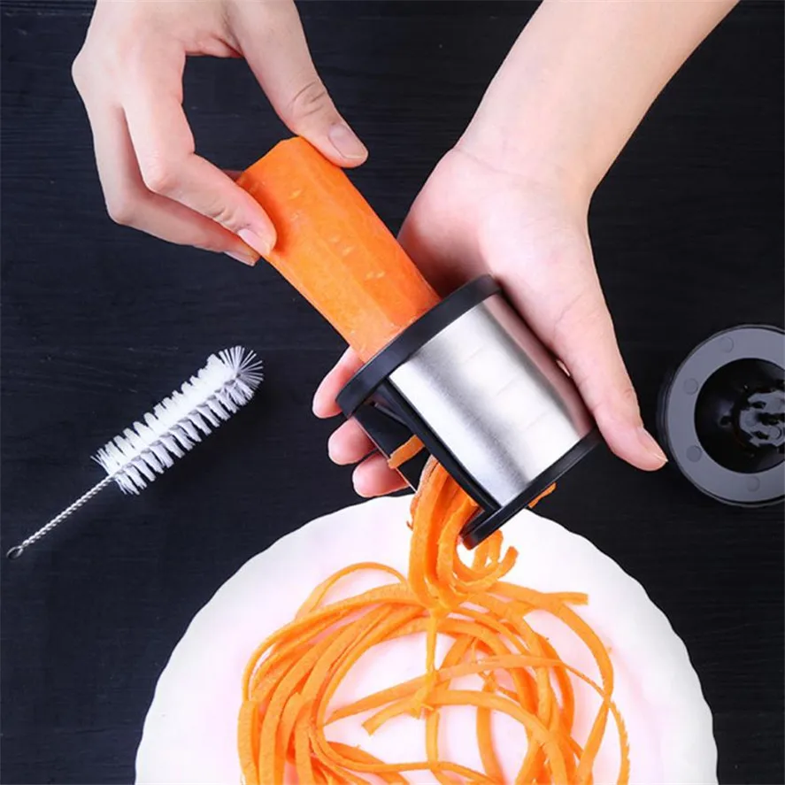 New Carrot Cutter 1pc Stainless Steel Vegetable Spiral Slicer Kitchen