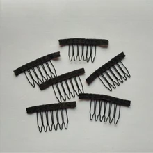 20-50 шт, 6 штук, расчески из нержавеющей стали для париков, заколки для париков, зажимы для наращивания волос, крепкий черный гребень для волос