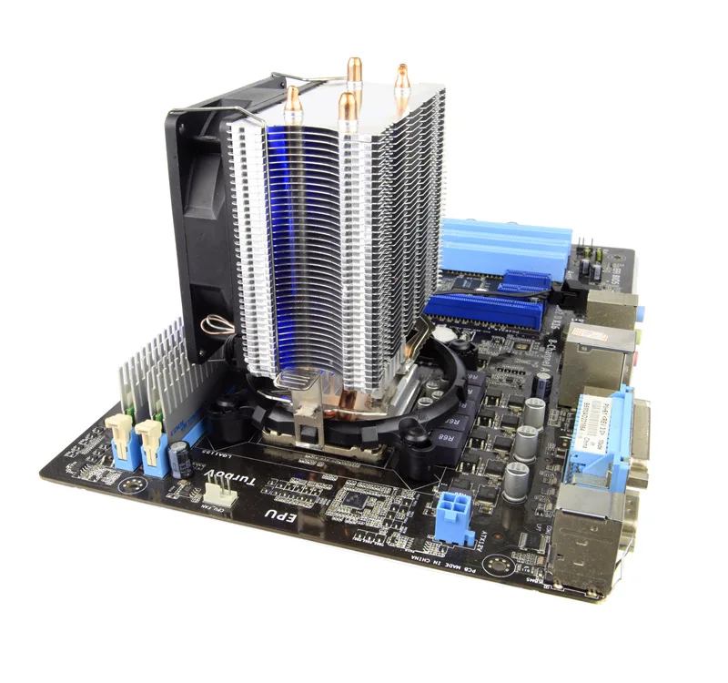 ALSEYE кулер для процессора 2 тепловые трубки радиатор 90 мм вентилятор TDP 120W охлаждение процессора светодиодный вентилятор для LGA 1155 / 775 / 1151 / 1366 / AM2+ / AM3+/ AM4