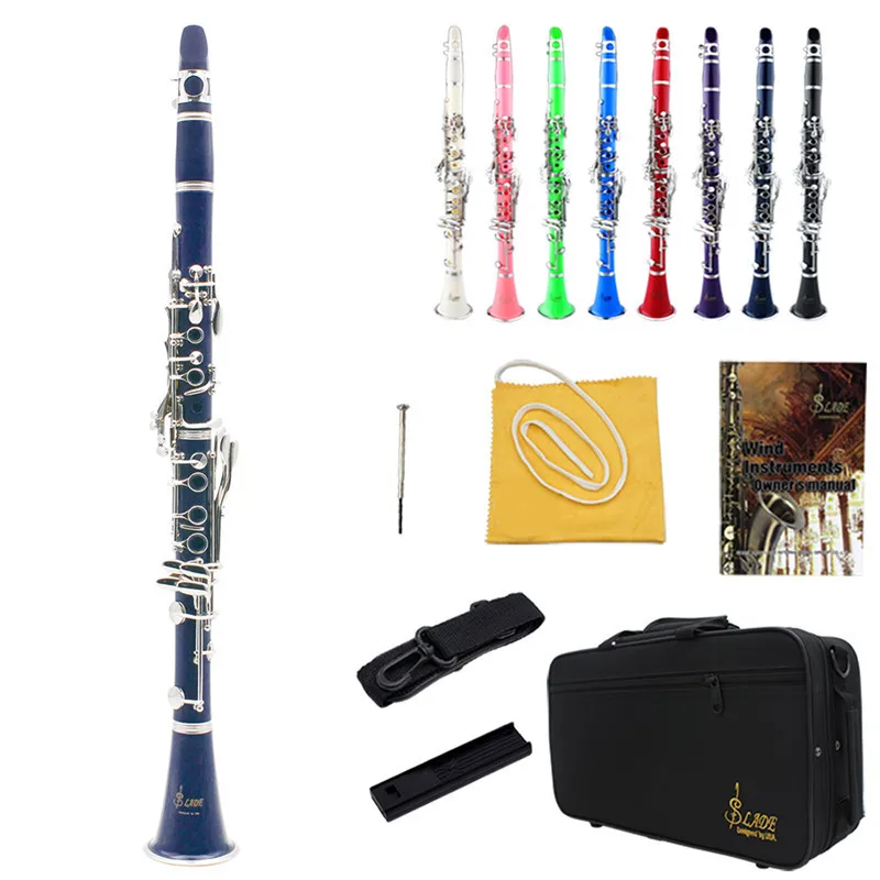 1pcs 17 Keys Muticolor Student Clarinet with Durable ABS Body with Reed Best For Beginner Woodwind Instruments Music Education 1pcs 17 Keys Muticolor Student Clarinet with Durable ABS Body with Reed Best For Beginner Woodwind Instruments Music Education