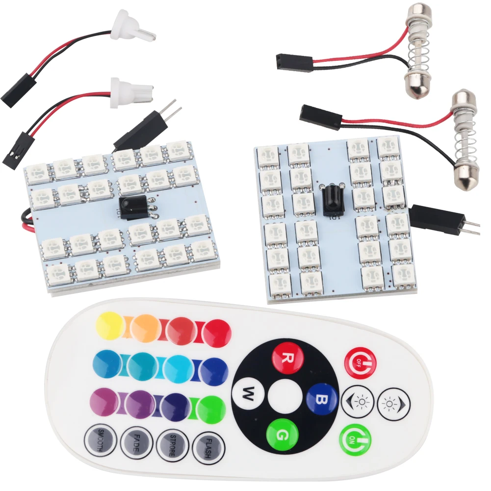 T10 5050 SMD 16 цветов RGB светодиодный светильник для салона автомобиля лампа чтения