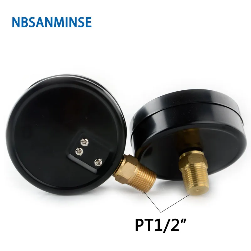 NBSANMINSE манометр общего назначения SMTB 100 мм 4 дюйма 1,6 МПа 1/" PT резьба аналоговый дисплей Воздушный манометр