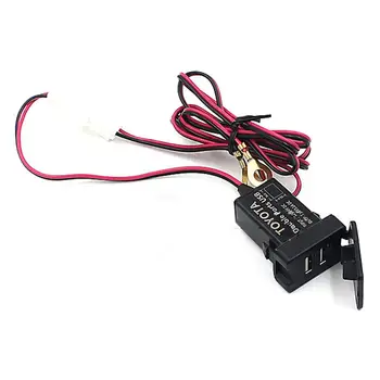 

BEESCLOVER Professional Dual USB Port Socket 3.1A Charger Car Refit Tool for Toyota USB interface digital products r30