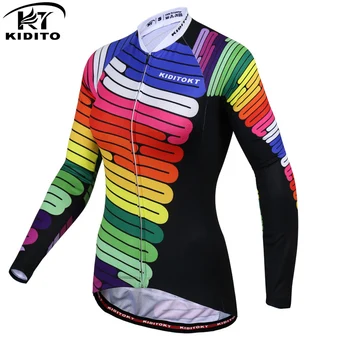 

KIDITOKT 2019 Women Pro Winter Thermal Fleece Cycling Jersey Keep Warm Mountain Bike Cycling Clothes MTB Bicycle Cycling Wear