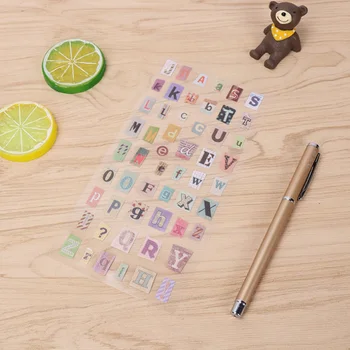 

6pcs/lot Cute English Alphanumeric Gilding PVC Stickers DIY Scrapbooking Paper Stickers For Planner Diary Decoration Stationery