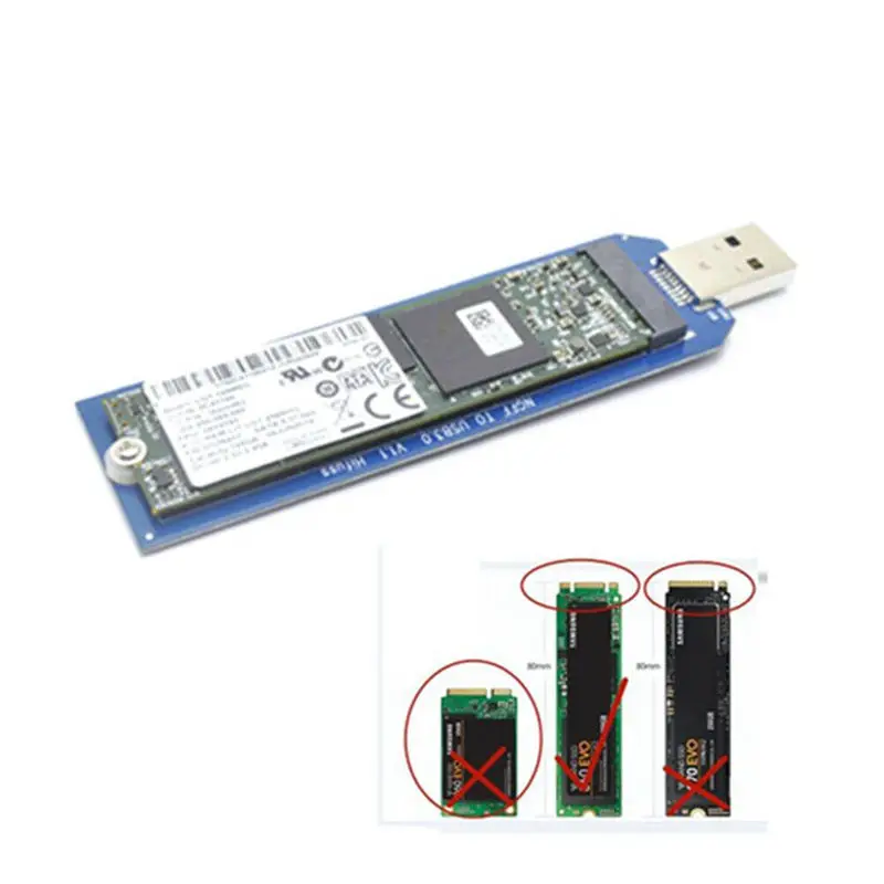 2230 2242 2260 2280 M. 2 B Ключ Ngff Sata Ssd к Usb 3 0 адаптер конвертер карты ПК|Адаптеры Type-C| |