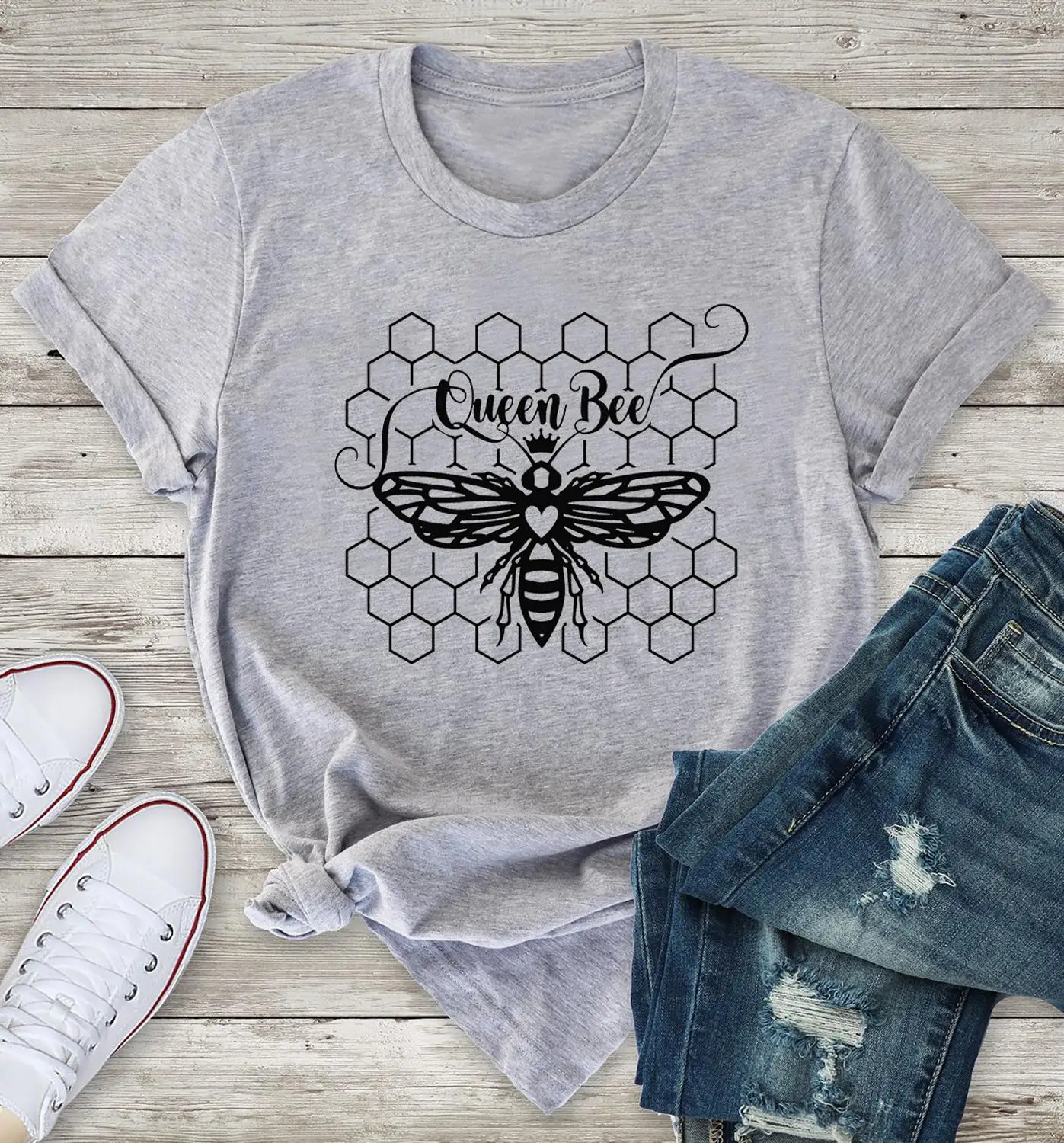 

Queen Bee t shirt women kawaii unisex Hive tumblr camisetas aesthetic grunge funny Regular cute harajuku graphic tee top tshirt
