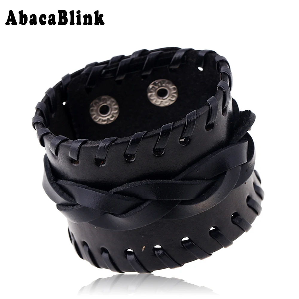45MM Trendy Mens Jewelry Handmade Braided Wrap Bracelets For Male