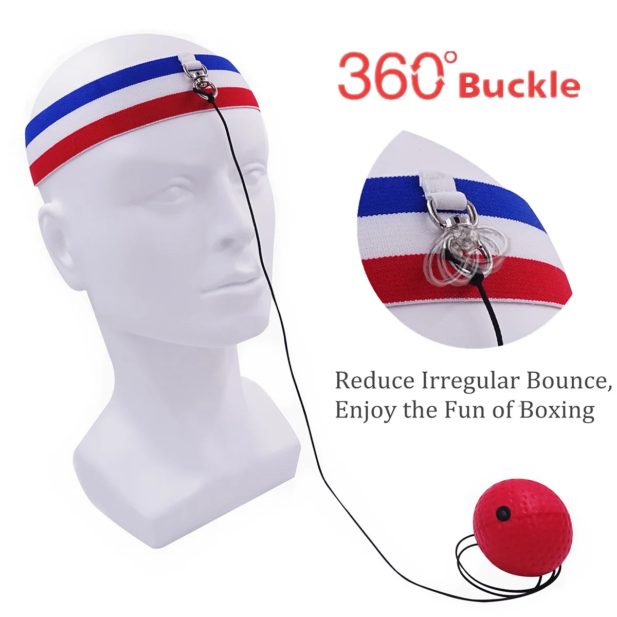 Reflex Ball Bouncy Fight Ball Boxing Exercise Equipment with Headband Improve Reaction Punching Speed Hand-Eye Coordination