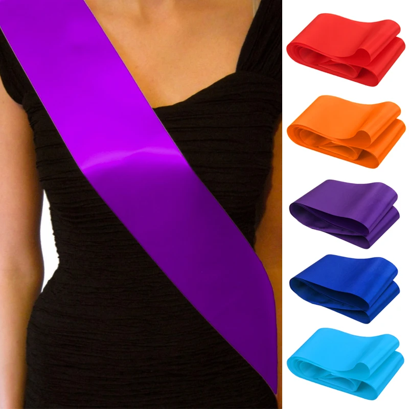

DIY Wedding Sash Blank Celebration Shoulder Straps Blank Streamers for Wedding Party Award Ceremony Party Supplies