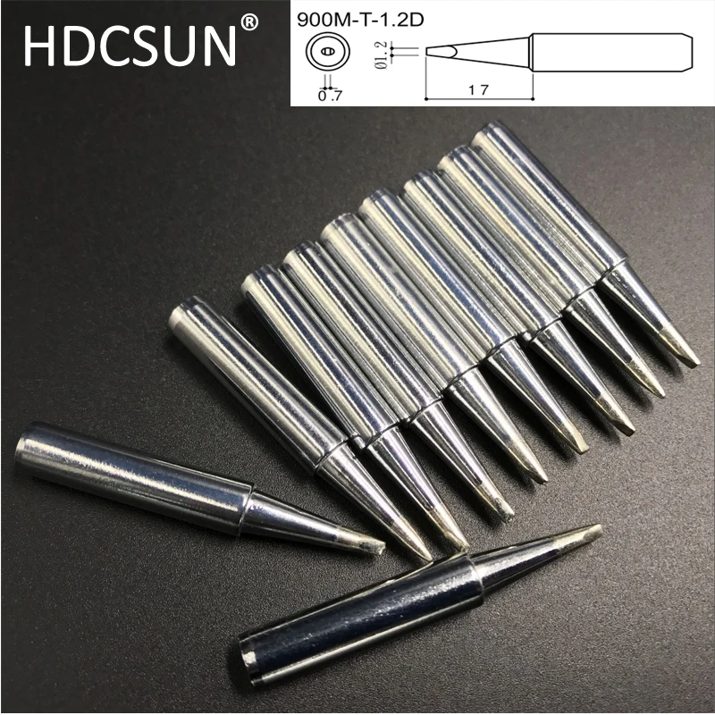 12pcs 900M Soldering Tips Replacement Solder Iron Tips Kit For 936 937
