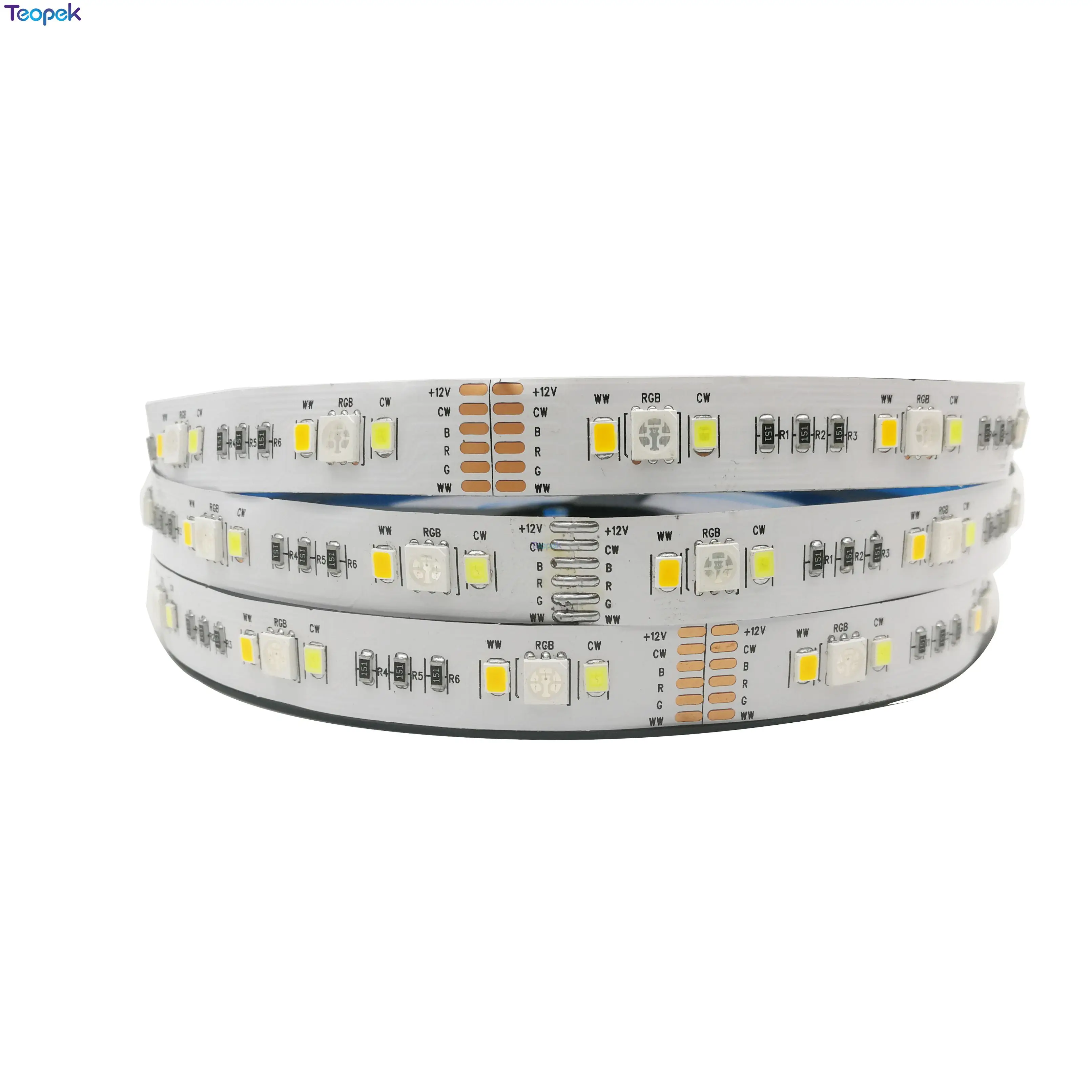 

New Product 5050+2835 RGBCCT led Strip Light RGB Color Temperature adjustable string RGB CCT 12V/24V led tape 5M/lot 12MM PCB