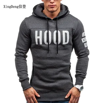 

XingDeng Fashion men hip hop hooded streetwear Tee shirt Slim Sweatshirt Long Sleeve Pullover Hooded Sportswear