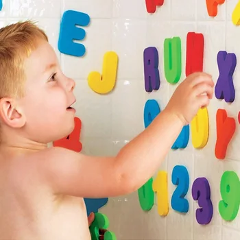 36Pcs/Set Alphanumeric Letter Bath Toy 3D Puzzle Baby Bath Toys Soft EVA Kids Baby Water Toys For Bathroom Early Educational Toy 1