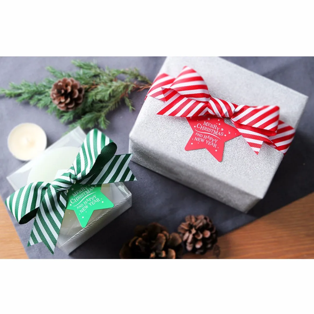 2018 New 25/50/100PCS Christmas Paper Gift Wrap Tags Label Xmas Decorative Bake Pack DIY
