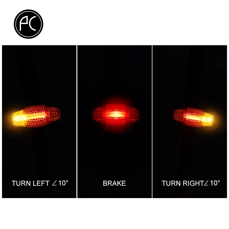 PCycling велосипедный светильник, интеллектуальный сигнал поворота, тормозной светильник, USB Перезаряжаемый светильник, COB светодиодный велосипедный светильник, велосипедный лазерный задний светильник