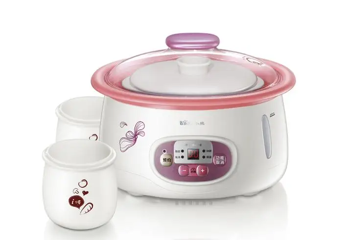 

china guangdong Bear DDZ-118TA electric cooker electric stew cup ceramics natural white porcelain liner 1 cup 3 bile 1.8L 220v