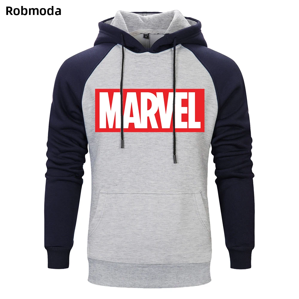 

Marvel Avengers League Men's Autumn And Winter NEW Hooded clothes Fashion Slim Fit Fleece Men Sweatshirt Printing Hoodies Raglan