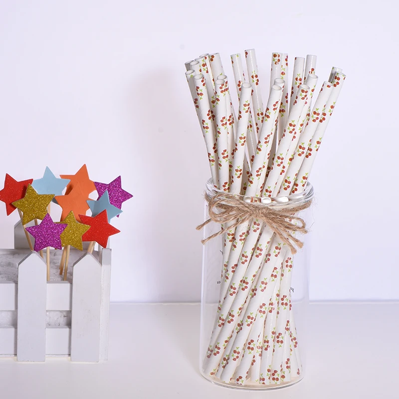 100pcs Disposable Mixed Paper Drinking Straws Party Festival Straw Birthday Graduation Party Decoration Kids Boys Party Supplies