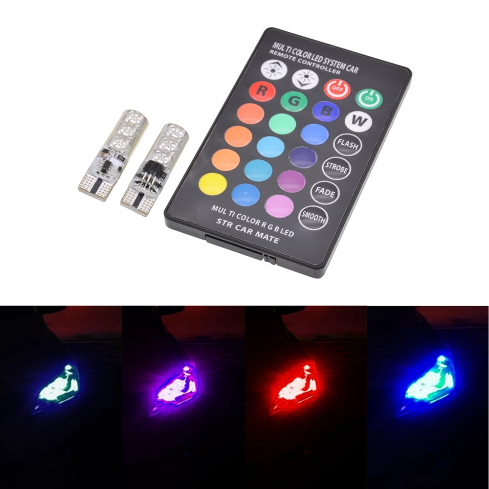 Katur 16 Colors Changing T10 W5w 168 Led Bulbs Interior