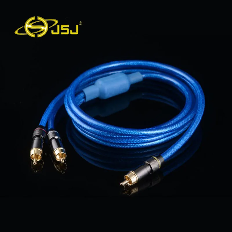 

JSJ enthusiast audio cable RCA lotus one point two audio cable speaker wire cable 1RCA turn 2RCA