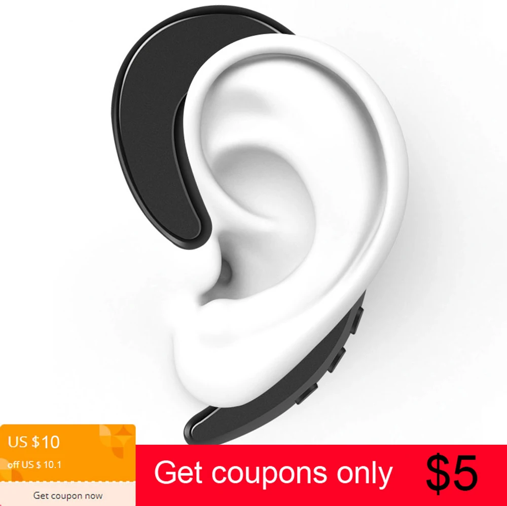 

Orunjo Wireless Bluetooth Earphone Ear Hook Painless Headset Sport Headset with Mic Ear-fitting for Mobile Phone
