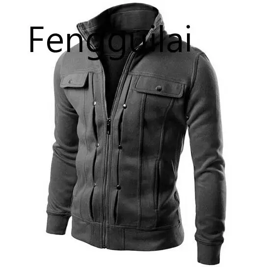 

2019 Men's Jackets Coat Rivet Decoration Long Sleeve Solid Men's Jackets Casual Korean Slim Fit Thin Male Jacket Winter Overcoat