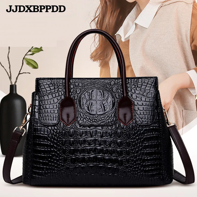 Fashion Luxury Brand Crocodile Bag Women leather Shoulder Bag crocodile  Skin Handbag Ladies Messenger Tote Women Bag Black - AliExpress