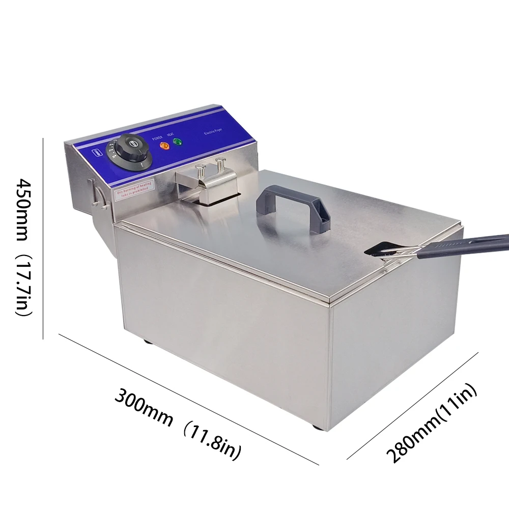 Домашняя электрическая фритюрница для фритюрницы из нержавеющей стали, 6 литров масла картофеля, емкость чипа фритюрницы