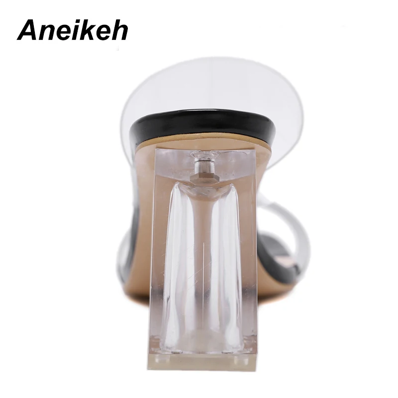 Aneikeh 2019 новые модные сексуальные женские туфли с открытым квадратным каблуком