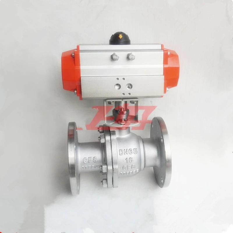 1-дюймовыечистые этикетки пробки DN25 ГБ Нержавеющая сталь 304 пневматический фланец шарового клапана двойного действия, обогащенные флоропластом водяной воздушный масляный