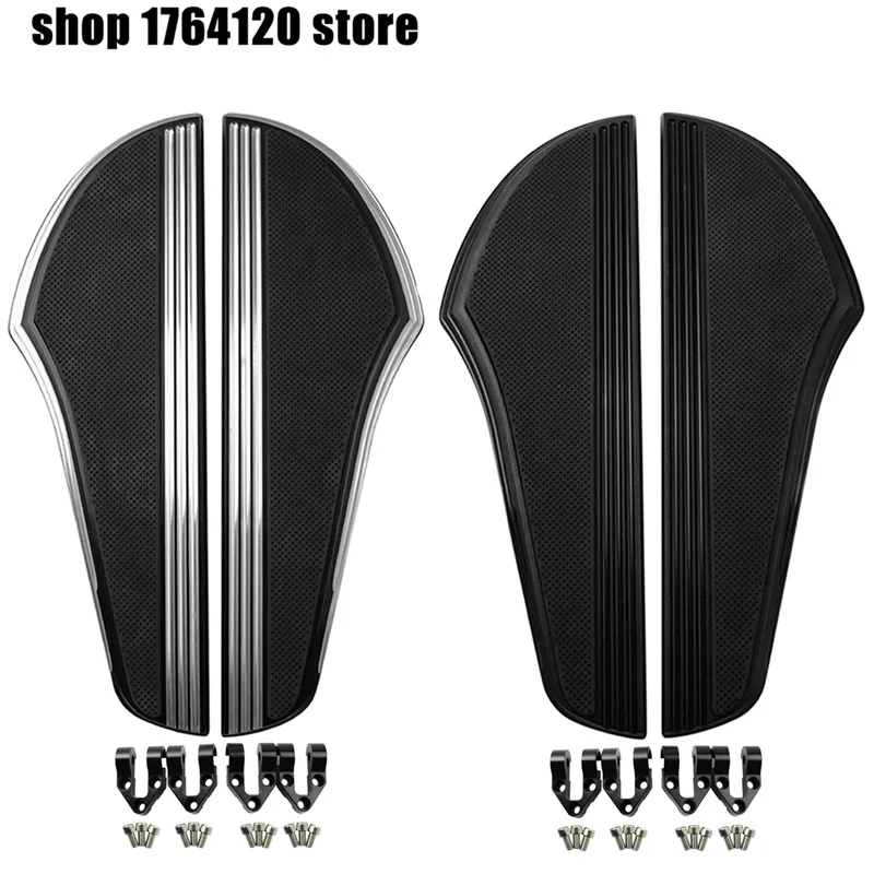 

Motorcycle CNC Driver Floorboards Non-slip For Harley FLHR 1994-2017 FLST 86-17 Black/Black& Chrome