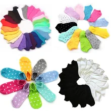 Летние женские носки до лодыжки женские укороченные носки-лодочкой для женщин и девушек с принтом в горошек милые Kawaii короткие носки женские носки Meias