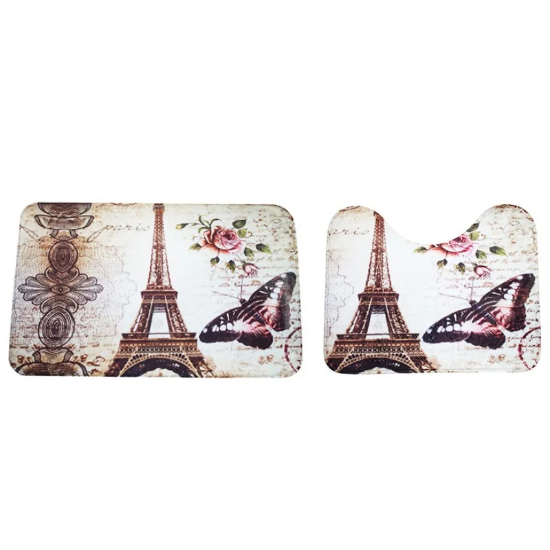 Soft Paris Eiffel Tower Bathroom Toilet Mat