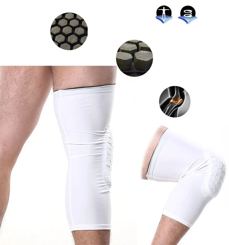 

New 1 pair Honeycomb Knee Pad Crashproof Antislip Basketball Leg Long Sleeve Protector Gear XL Sports accessories