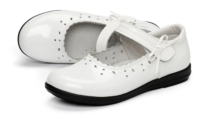 Новинка; обувь из натуральной кожи; обувь принцессы для девочек; Цвет черный, белый; удобная обувь на плоской подошве для школьников; Детские тонкие туфли для малышей; 02B