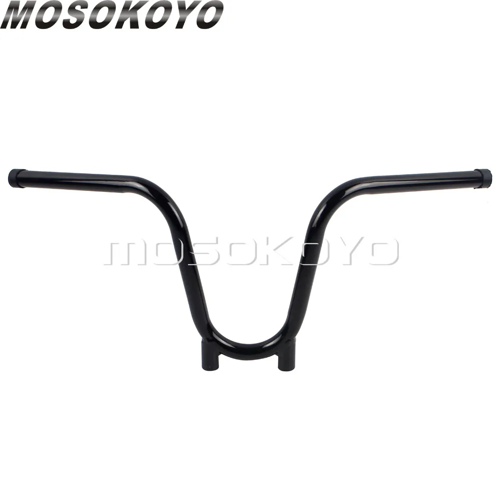 U образный мотоциклетный черный руль 7/8 дюйма 22 мм 10 дюймов Rise для Harley Chopper Bobber