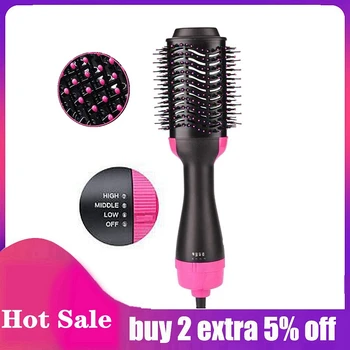 

2 in 1 Multifunctional Hair Dryer & Volumizer Rotating Hair Brush Roller Rotate Style Comb Styling Straightening Curling Iron