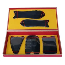 Утолщенный объемный прочный рожок буйвола 5 шт./компл. традиционный Массажер для иглоукалывания инструмент Подарочная коробка Многофункциональный Гуаша набор красоты