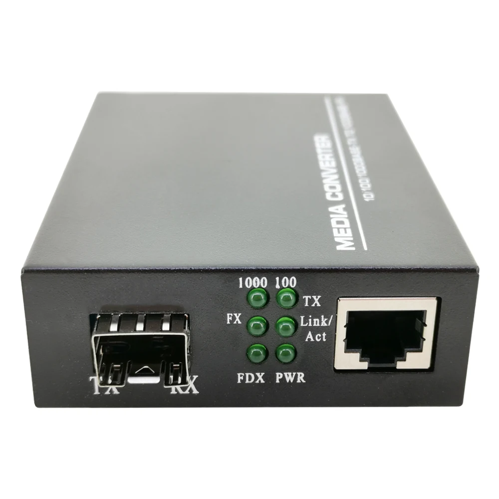 SFP волокна Media Converter к RJ45 Gigabit Media Converter SFP 10/100/1000 M Ethernet преобразователя приемопередатчик оптический коммутатор