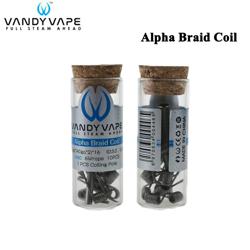 

10pcs/lot Original Vandy Vape Alpha Braid Coil 26gax(40gax2)x16 0.3ohm For Vandyvape E Cigarette RTA RBA RDA RDTA Tank DIY