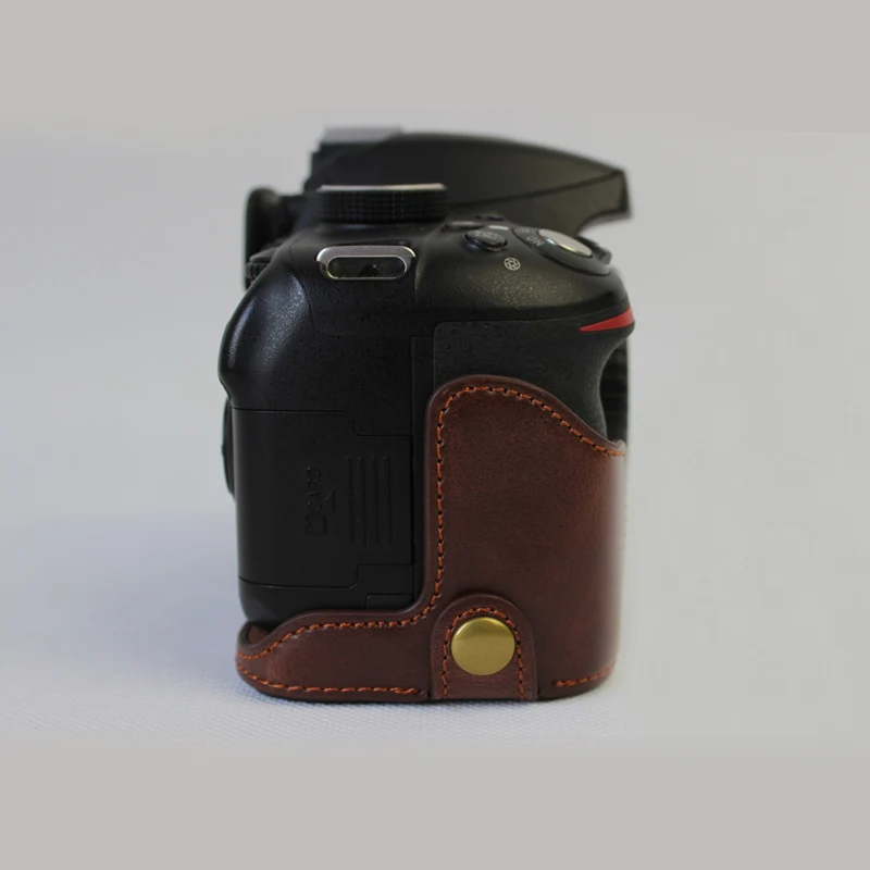 Сумка для камеры чехол Nikon D3400 D3300 D3200 D3100 DSLR из искусственной кожи с полукорпусом