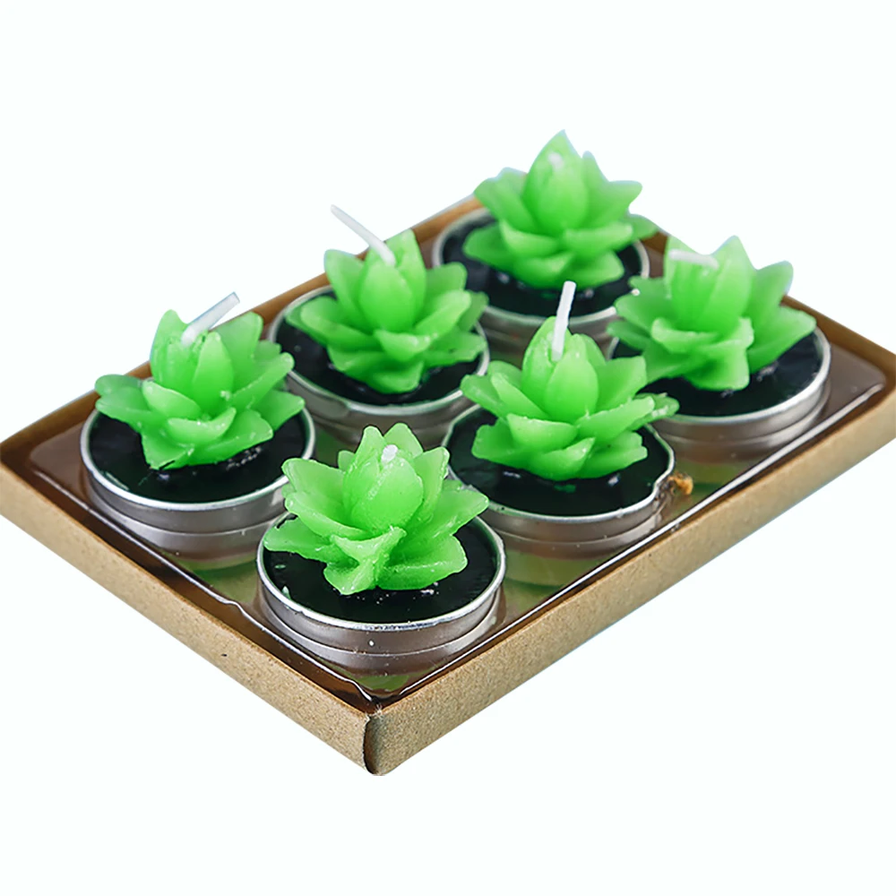 Aloe Зеленое растение не разливается мини Кактус Свеча декоративная чай свет вечерние свечей Свадебные украшения день рождения мини велы Декор 043 - Цвет: Aloe