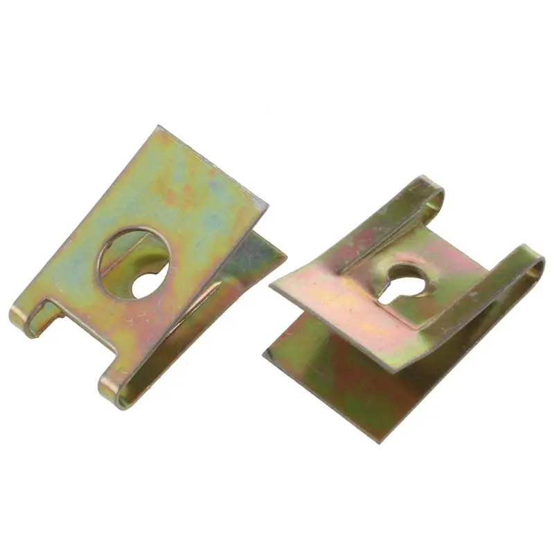 

50pcs Bronze Tone Spring Metal Car Door Panel Spire Screw U-Type Clips