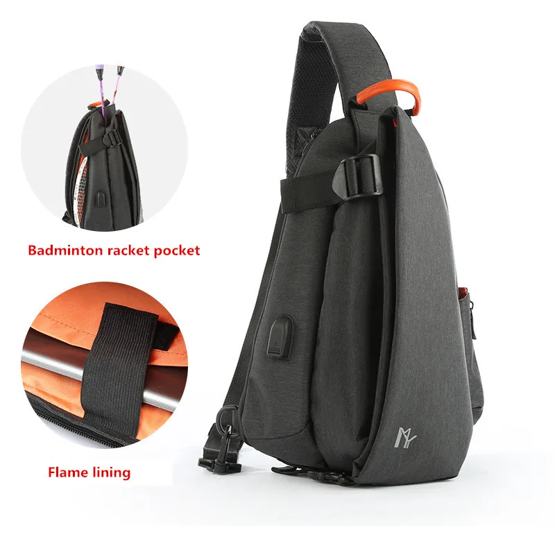  Bolso multifunción de moda para hombre bolso bandolera de carga USB bolso de viaje corto bolsa de h