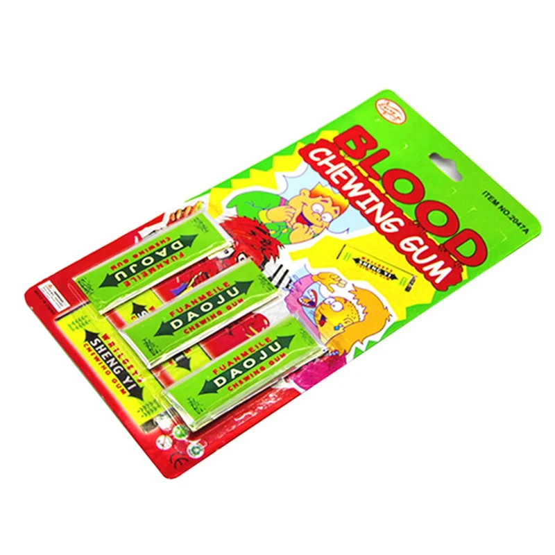 

Halloween Funny Tricky Horror Toys people Toy Mouth Blood Chewing Gum Spicy Chewing Gum Halloween Essential