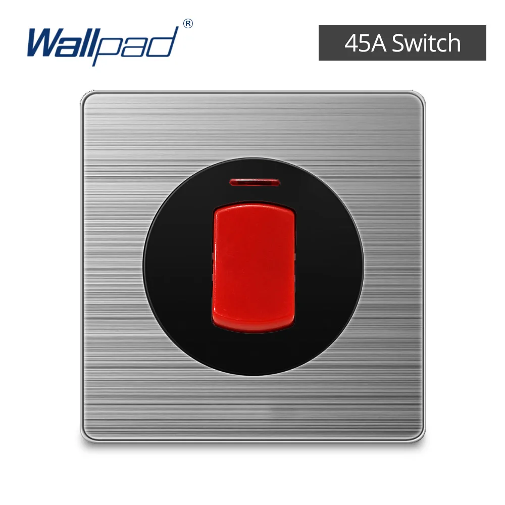 Настенный светильник, настенный выключатель и Набор розеток, случайное нажатие кнопки, светодиодный индикатор, панель из нержавеющей стали, домашняя электрическая розетка - Цвет: 45A Switch