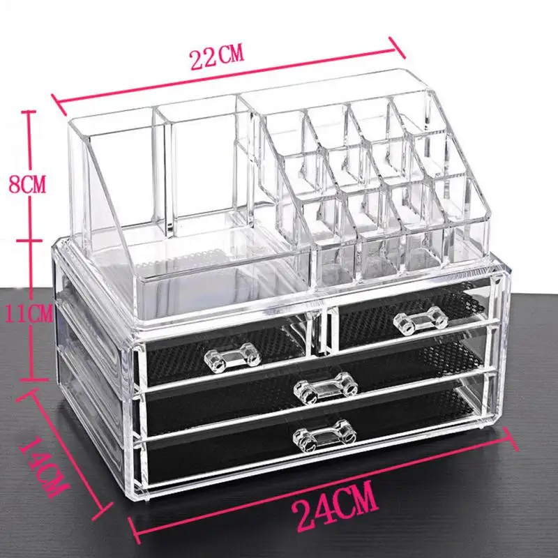 

2018 Brand New Make up Container Multilayer Transparent Drawer-type BoxMakeup Case Cosmetics Organizer For Women